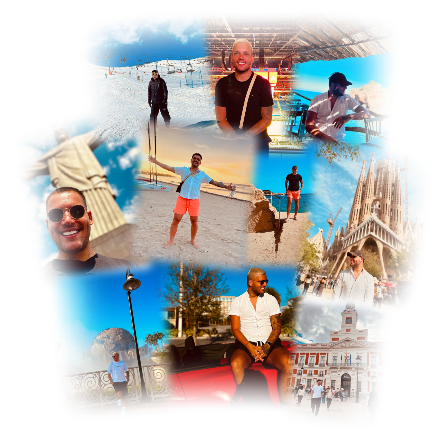 Mosaico de Silvino Toiti em viagens pelo mundo